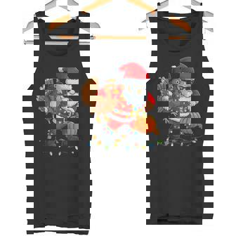 Santa Pilgrim Turkey Pumpkin Thanksgiving Day Boys Men Tank Top | Mazezy