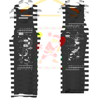 Santa Playing Padel Christmas Paddle Tennis Player Xmas Tank Top | Mazezy