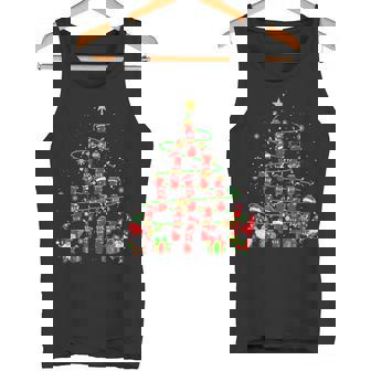 Santa Reindeer Elf Snowboarding Equipment Xmas Tree Gnomes Tank Top | Mazezy