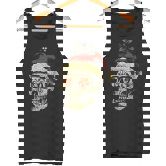 Santa Skull Christmas – Dark Holiday Tank Top | Mazezy