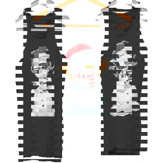 Santa Snowman Rock Hand Sign Language Xmas Rock Music Lover Tank Top | Mazezy