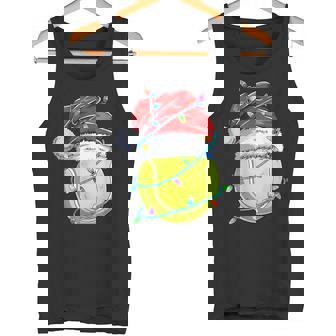 Santa Tennis Ball Sports Christmas Men Boys Kids Player Xmas Tank Top | Mazezy