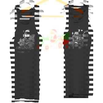 Santa Tractor Farm Truck Farmer Christmas Xmas Driving Tank Top | Mazezy