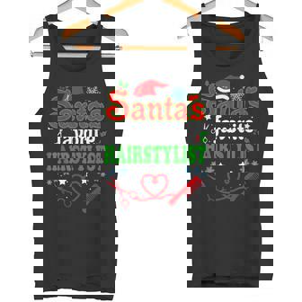 Santas Favorite Hair Stylist Christmas Hairdresser Xmas Tank Top | Mazezy