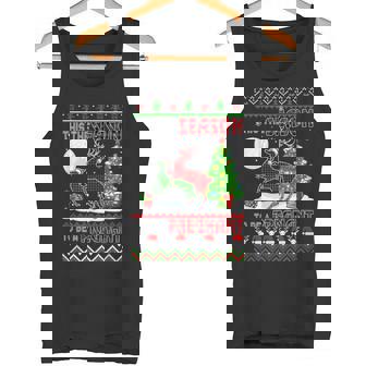 The Season To Be A Pregnant Christmas Sweater Reindeers Tank Top | Mazezy