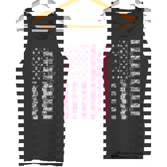 Show Choir Singing Dancing Performance Pink Camo USA Flag Tank Top | Mazezy