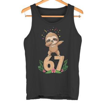 Sixeven Meme Dabbing Baby Faultier 67 Lustiges Gen Z Alpha Tank Top - Seseable
