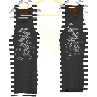 Skeleton Cycling Cyclist Skull Rider Road Race Vibes Tank Top | Mazezy