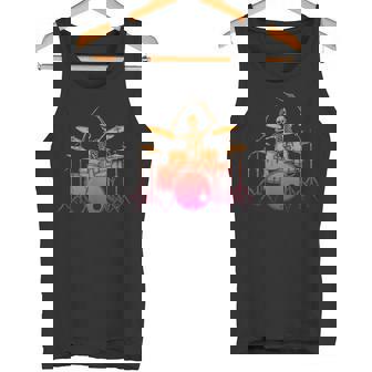 Skeleton Playing Drums Drummers Halloween Drumming Men Tank Top | Mazezy