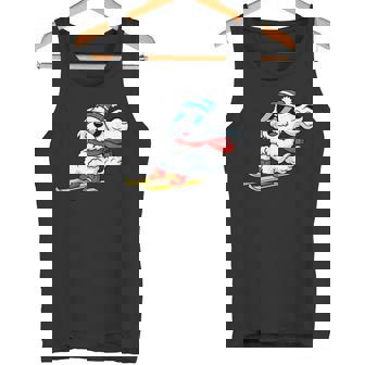 Skiing Puppy Dog With Sunglasses Winter Vibes Tank Top | Mazezy