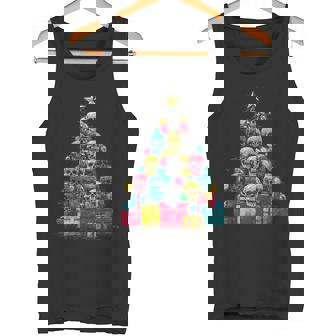 Skulls Christmas Tree Graphic Tank Top | Mazezy