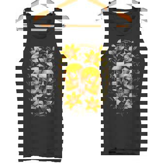 Skulls And Roses Gothic Grunge Art Tank Top Tank Top | Mazezy
