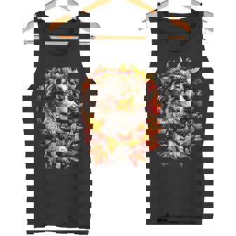 Sleeping Australian Shepherd Fall Leaves Autumn Aesthetic Tank Top Tank Top | Mazezy