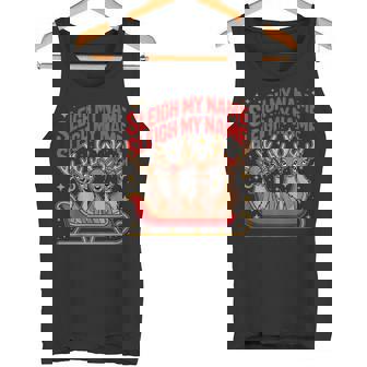 Sleigh My Name Reindeer 90s Hip Hop R&B Christmas Xmas Tank Top | Mazezy