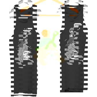 Sloth Turtle Snail Piggyback Animal Running Wild Cool Tank Top | Mazezy