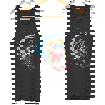 Snow Dog Skiing Puppy Cute Winter Sports Ski Meme Tank Top | Mazezy