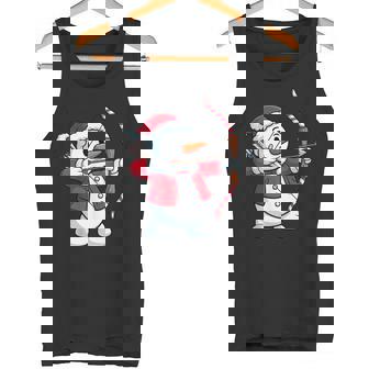 Snowman With Bow And Arrow Christmas Archery Pajama Tank Top | Mazezy