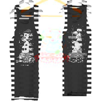 Snowman DJ Christmas Party Music Lover Winter Holiday Tank Top | Mazezy