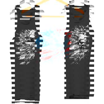Soccer Ball 4th Of July Boys American Flag Patriotic Tank Top | Mazezy