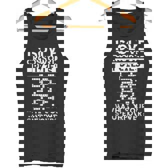 I Solve Crosswords Superpower Word Puzzle Grid Crossword Tank Top Tank Top | Mazezy