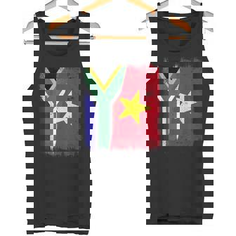 South Africa Vietnam Half Flag South African Vietnamese Tank Top | Mazezy