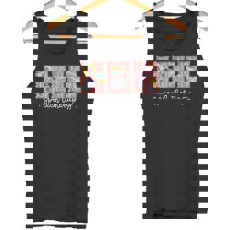 Speech Therapy Postal Stamp SLP Speech Language Pathologist Tank Top | Mazezy