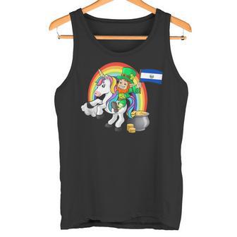 St Patricks Day Salvas Unicorn El Salvador Salvadoran Flag Tank Top | Mazezy