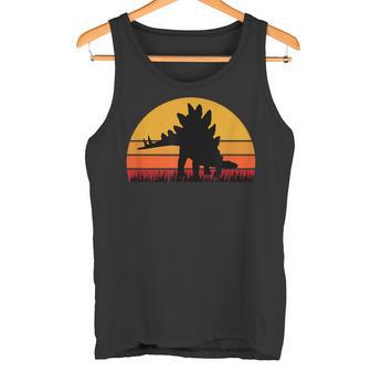 Stegosaurus Dinosaur Dino Dinos Tramonto Retro Canotta - Novitaregali