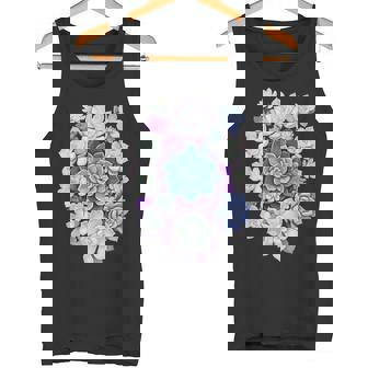 Succulent Cactus Lover Watercolor Pastel Garden Aesthetic Tank Top | Mazezy