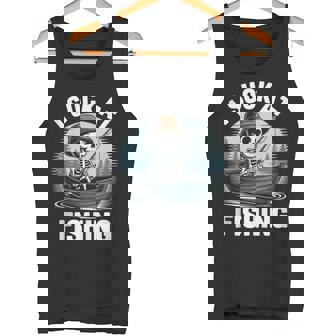 I Suck At Fishing Fisherman Joke Skeleton Bass Fishing Tank Top Tank Top | Mazezy