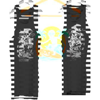 Surfer Skeleton Hawaii Halloween Costume Shirt Tank Top | Mazezy