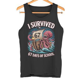I Survived 67 Days Of School 6-7 Boys Kids Pirate Octopus Tank Top | Mazezy