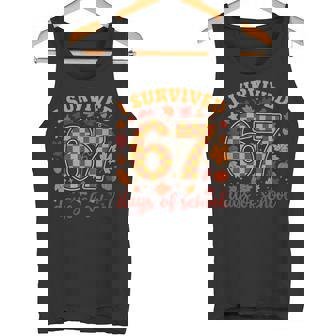 I Survived 67 Days Of School Teacher Thanksgiving Fall Tank Top | Mazezy