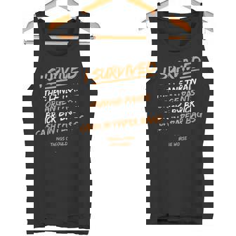 I Survived The Lane Train Orange Pants Brick By Brick Cash Tank Top | Mazezy