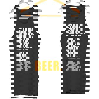 Swim Bike Run スイム バイク ラン ビール トライアスロン トライアスロン スポーツ メンズ レディース タンクトップ - Kawaiitshirt