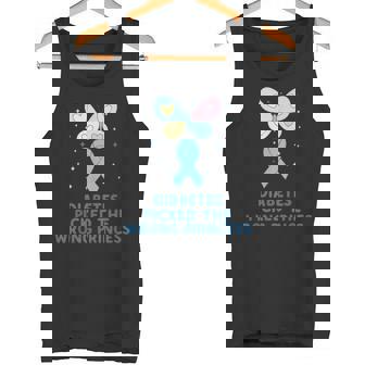 T1D Diabetes Warrior Butterfly Princess Diabetes Awareness Tank Top | Mazezy