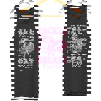 Tackle Breast Cancer Awareness American Football Pink Ribbon Tank Top | Mazezy