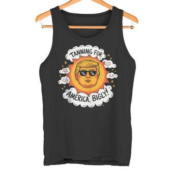 Tanning For America Bigly Trump Tank Top Tank Top | Mazezy
