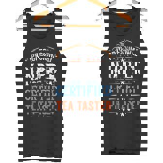 Tea Tasting Retro Proud Certified Tea Taster Tank Top | Mazezy