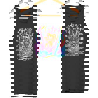 Teddy Bear Swinging Through Magical Forest Tank Top | Mazezy