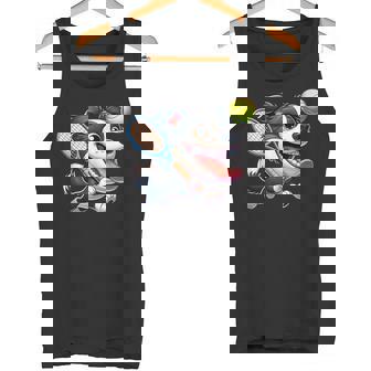 Tennis Dog Racket Border Collie Ball Chase Athlete Tank Top | Mazezy