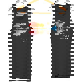 Thankful Guitar Lake Shadow Guitarists Lovers Thanksgiving Tank Top | Mazezy
