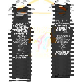 Thanksgiving Breakdancing Turkey At Table Boys Kids Toddler Tank Top | Mazezy