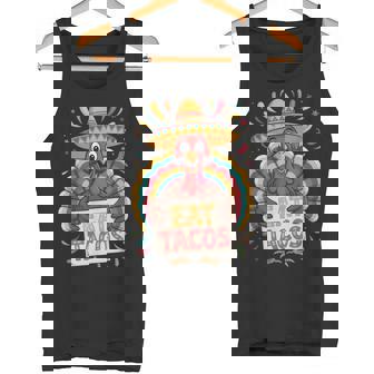 Thanksgiving Turkey Eat Tacos Sombrero Fiesta Mexican Tank Top | Mazezy