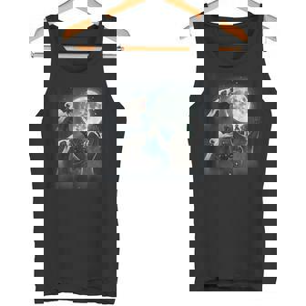 Three Honey Badger Howling At Moon Weird Tank Top | Mazezy