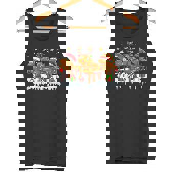 Three Santa Reindeer Elf Pianos Instrumentalist Xmas Player Tank Top | Mazezy