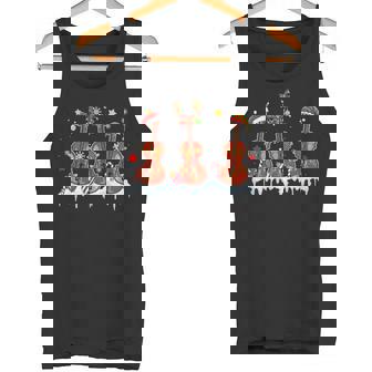 Three Santa Reindeer Elf Violins Instrumentalist Xmas Player Tank Top | Mazezy