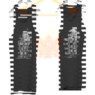 Three Screaming Hotdog Heads Full Moon Horror Night Tank Top | Mazezy