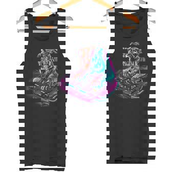 Tiger Music DJ Beatmaker Turntable DJ Tiger EDM Dance Club Tank Top Tank Top | Mazezy