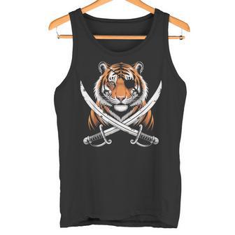 Tigretampa Pirata Craniocheletro Tigre Blu Costume Canotta - Novitaregali
